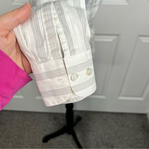 Sz S The Limited White & Black Striped Button Up Dress Shirt $70 MSRP - Picture 6 of 10